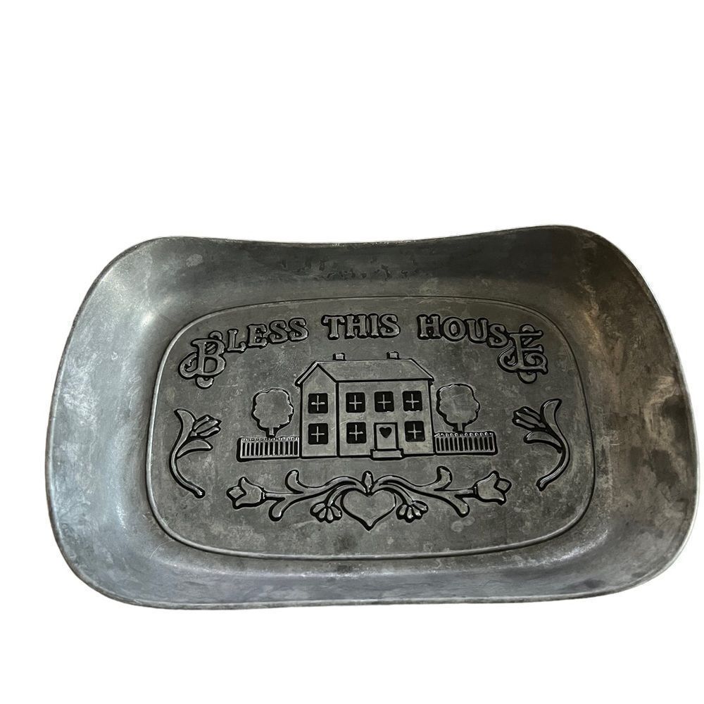 Wilton‎ Armestale vintage pewter “Bless This House”tray